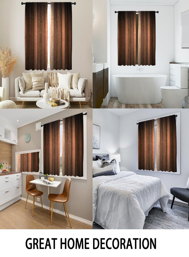 Coxila Brown Window Curtains for Bedroom 42 x 63 Inch Rod Pocket Western Rustic Country Retro Vintage Black Dark Modern Abstract Ombre Bedroom Living Room Home Treatment Set of 2 Curtain Panels Drapes - Image 4